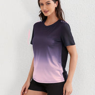 WW | Damen Ombre Sport T-shirt Mit Kurzen Ärmeln