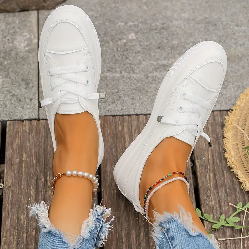 W&W Mode | Lässig Flache Schuhe mit Rutschfester Sohle und Runder Spitze