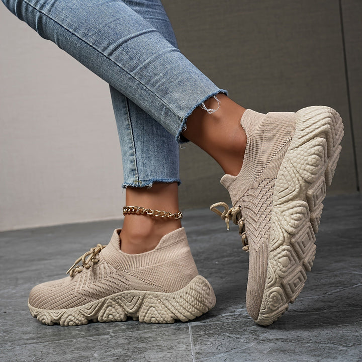 W&W Mode | Atmungsaktive Niedrige Sneaker in Einfarbigem Farbton