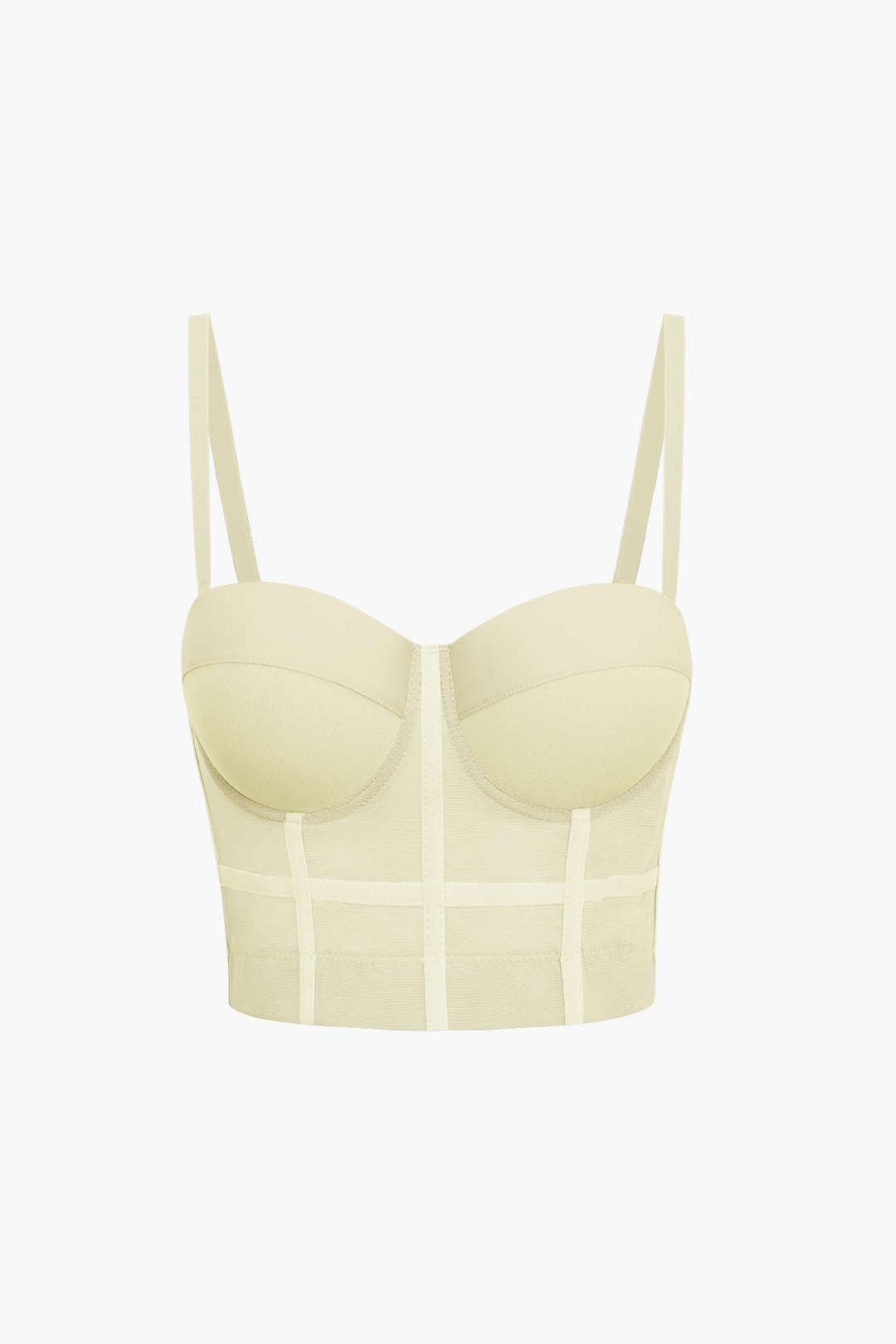 WW | Figurbetontes Bustier Top Mit Bügel Cups Und Transparenter Mesh Struktur