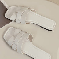 WW | Weiße Slides Mit Kroko Optik