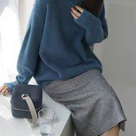 WW | Lässiger Strickjacke Rollkragenpullover für Damen
