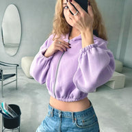 WW | Casual, lightweight, short sports hoodie jacket