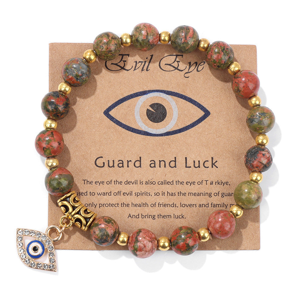 Perlenarmband mit Blatt-, Herz- und Sternmotiven