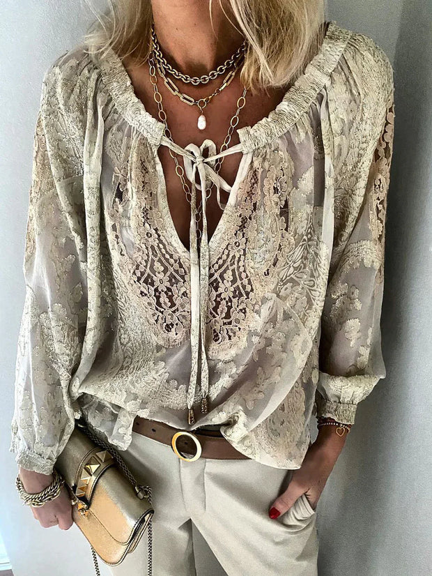 WW - Exklusive Bluse mit Spitzenverzierungen