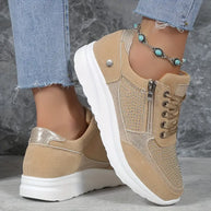 WW - Glänzende Kristall-Keilsneakers