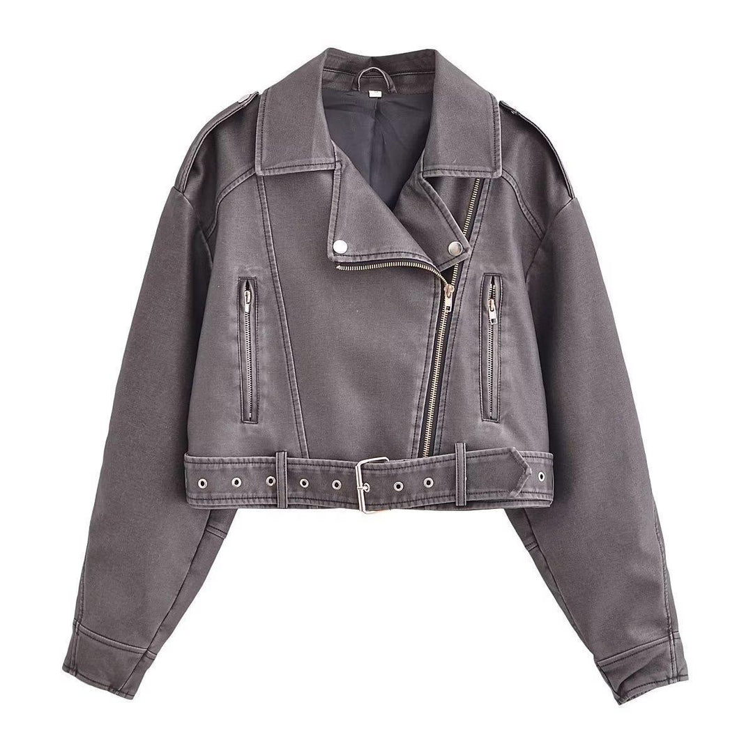 W&W Mode | Waschbare, Farbverlaufende Lederjacke Für Damen*