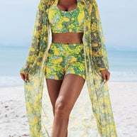 WW | Drei-Teilig Set Halterneck Shorts Badeanzug