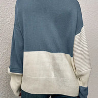 Gestrickter Pullover im Farbblockdesign