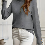 WW | Bequemer & Eleganter Pullover mit Knopfverschluss