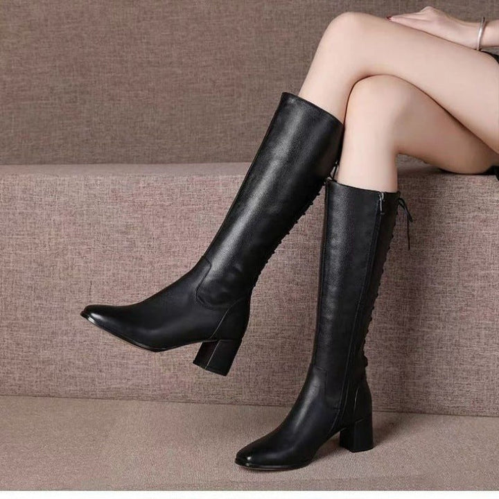 Damen vegane Lederstiefeletten mit Reißverschluss
