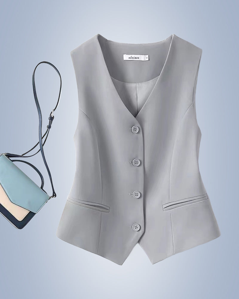 WW | Einfarbige Temperament Weste für Frauen