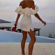 WW | Schulterfreies Minikleid Mit Rüschen