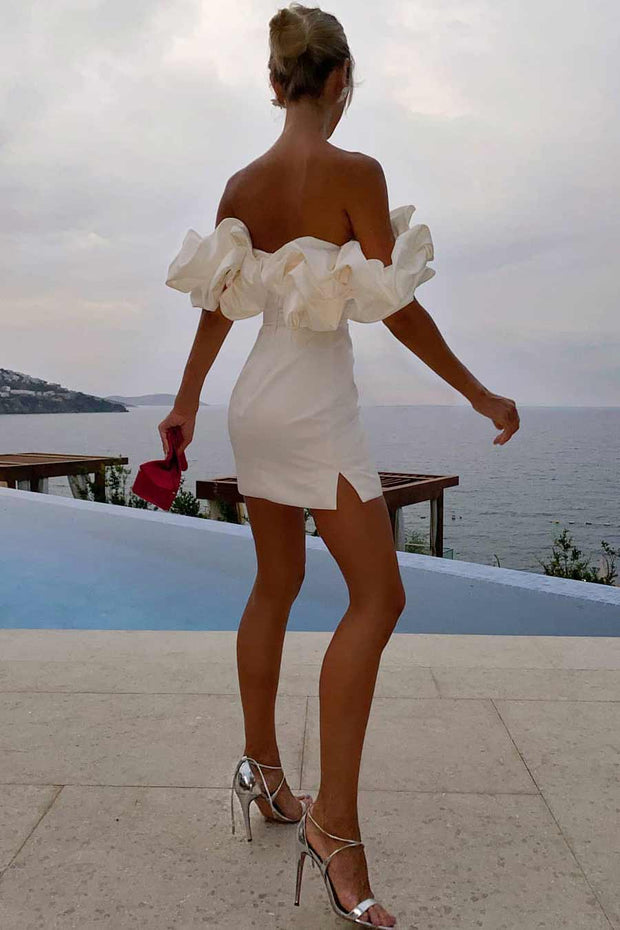 WW | Schulterfreies Minikleid Mit Rüschen