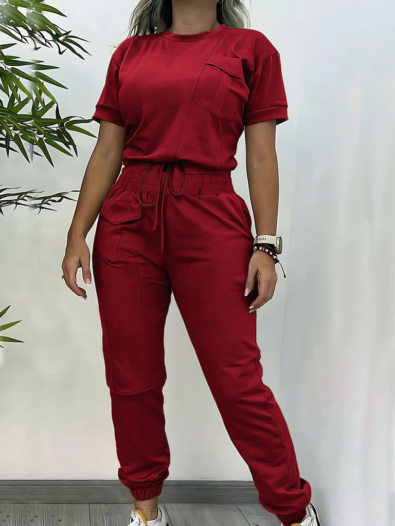 WW | Casual Herbst Zwei-Teile Jogger und Top Set für Frauen