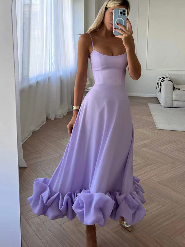 WW | Elegantes Maxikleid mit gerüschtem Saum für Damen
