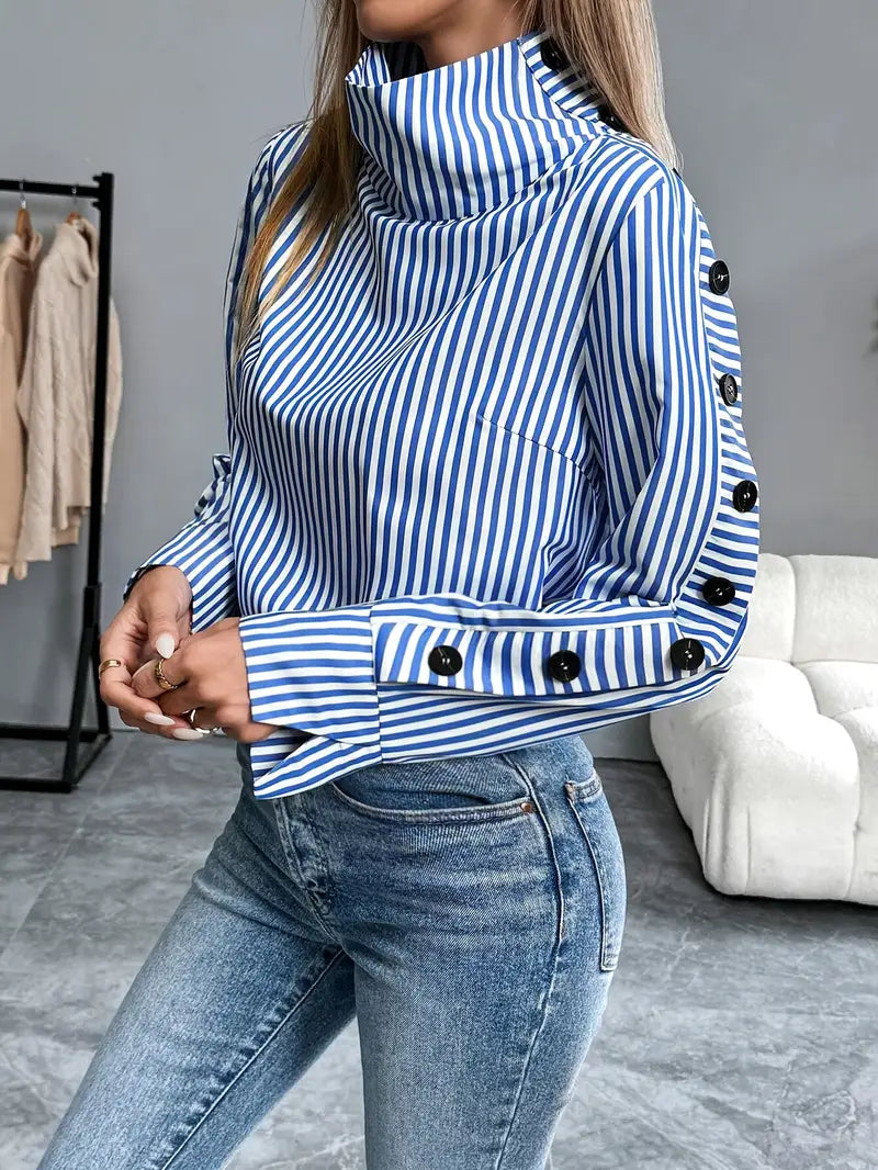 WW | Stylische Gestreifte Bluse aus Baumwolle