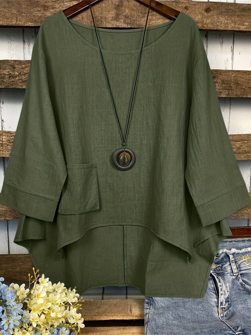 WW | Freizeitbluse mit Rundhalsausschnitt für Den Frühling