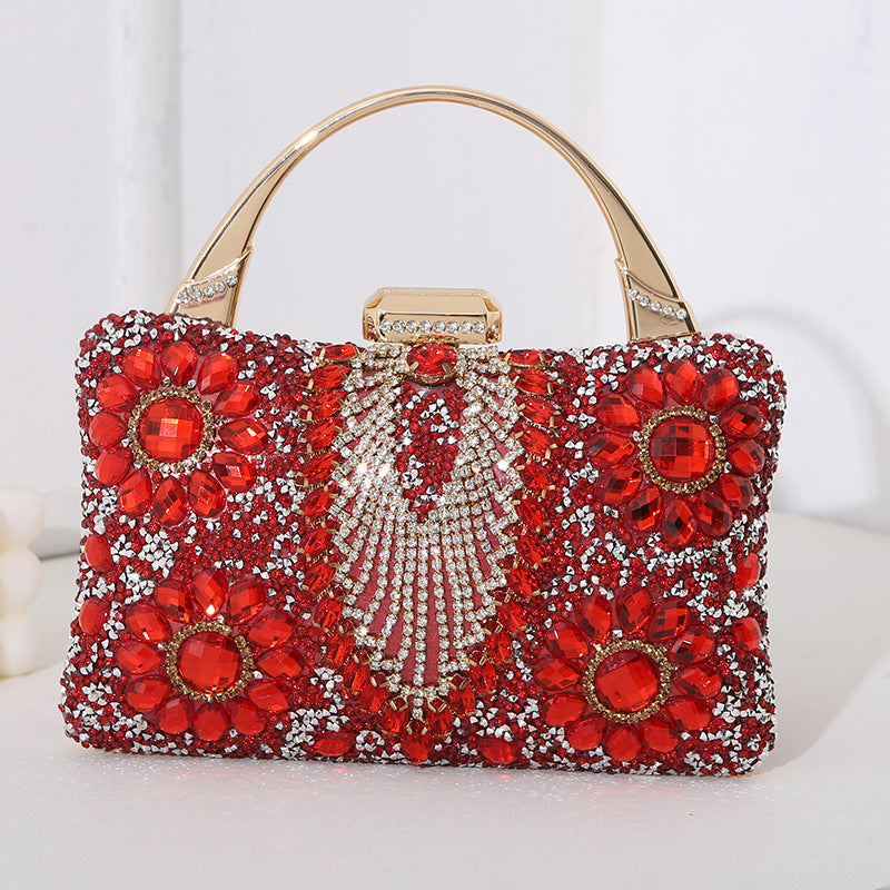 W&W Mode metallische handgefertigte Diamant-inlay-Abendtasche