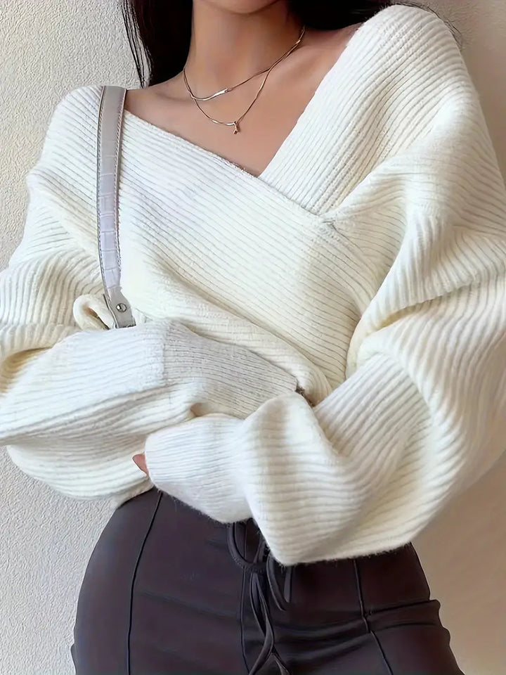 W&W Mode - Gekreuzter Strick-Cardigan
