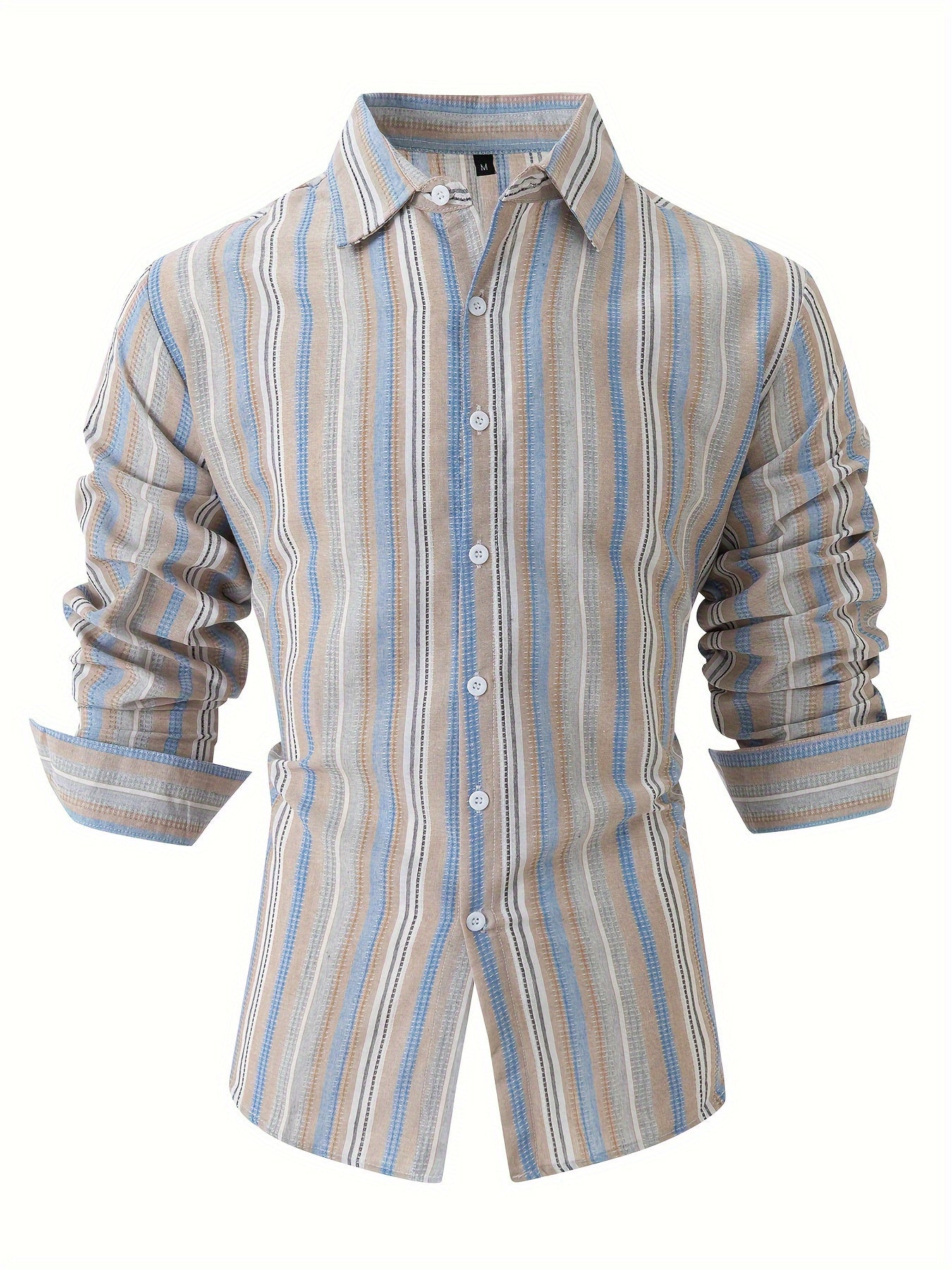 WW | Gestreiftes Baumwoll Leinen Herrenhemd für entspannte Looks