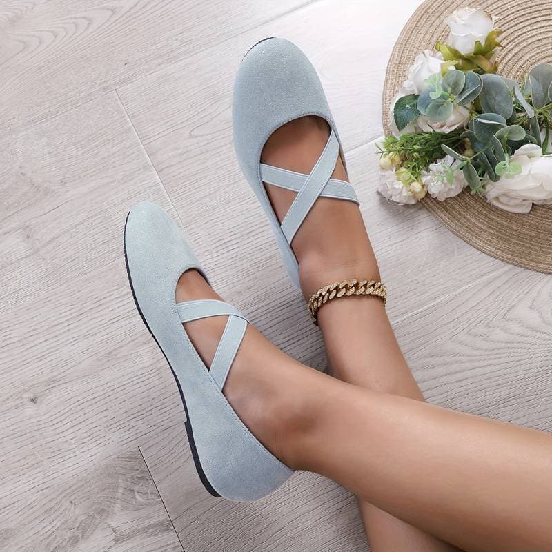 WW | Ballerina Schuhe Weicher Komfort Rundzehen Elastische Riemen Slip-On