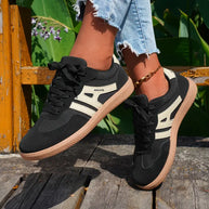 WW | Damen Lässige Turnschuhe Mit Niedrigem Absatz, Schnürung Mode Schuhe