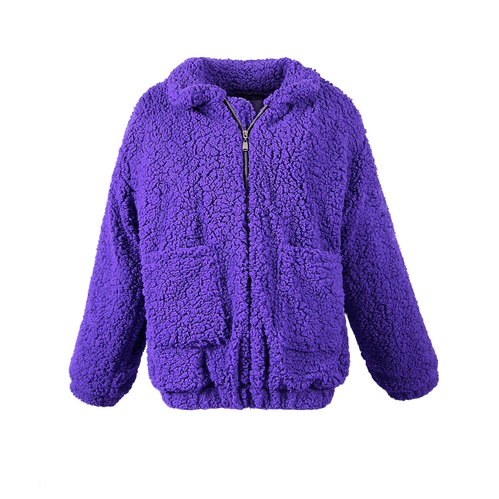 WW | Damen Fleece Sweatshirt Mit Breitem Kragen