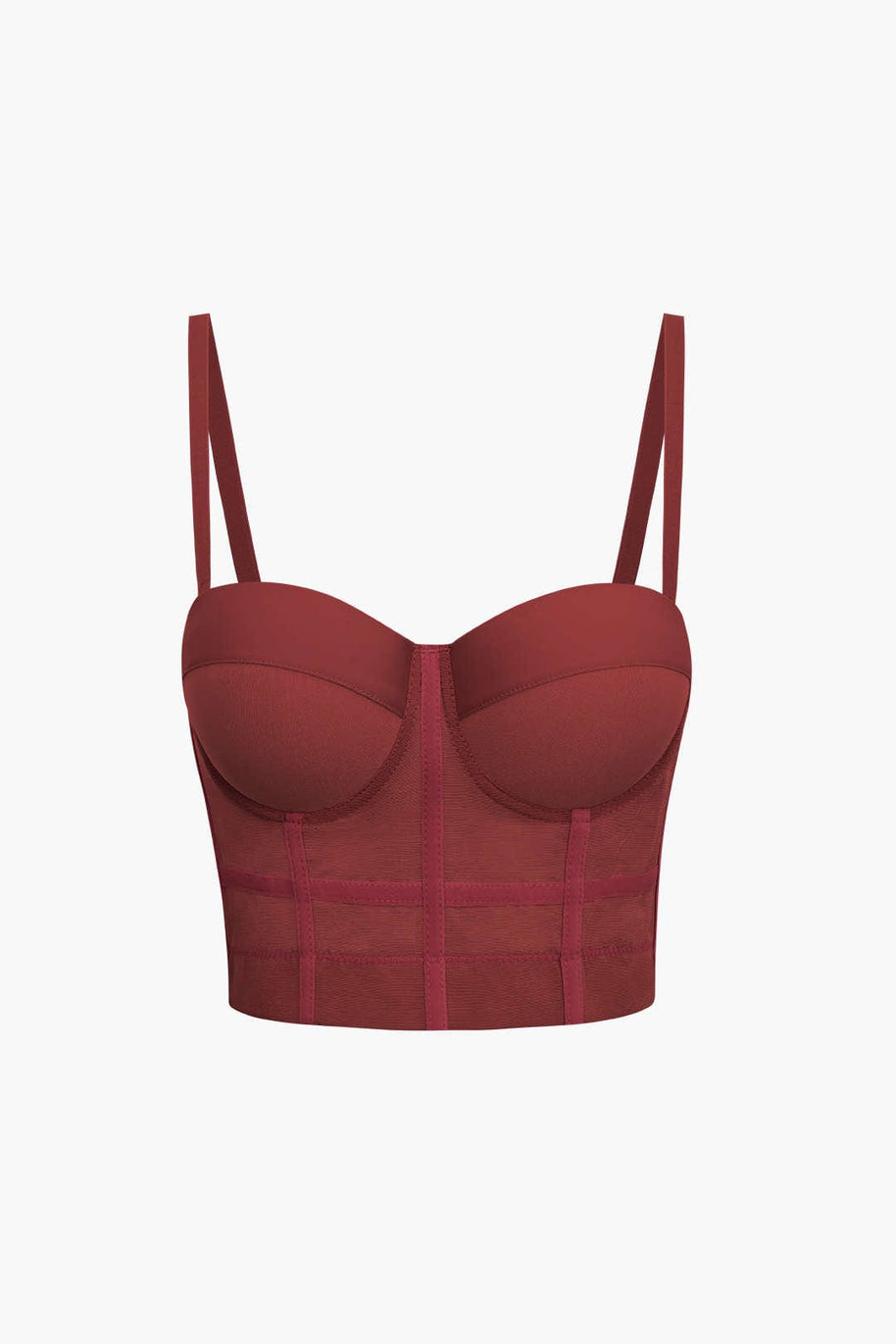 WW | Figurbetontes Bustier Top Mit Bügel Cups Und Transparenter Mesh Struktur
