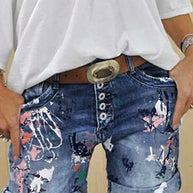 WW | Multi Knopf-Druck Denimshorts