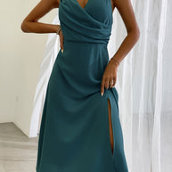 WW | V-Ausschnitt Midikleid Mit Druck Und Schlitz
