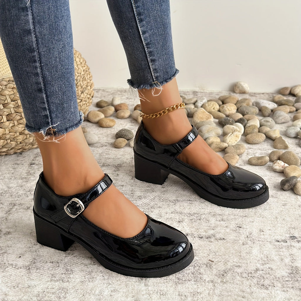 WW | Elegante Mary Jane Pumps Mit Bequemem Blockabsatz