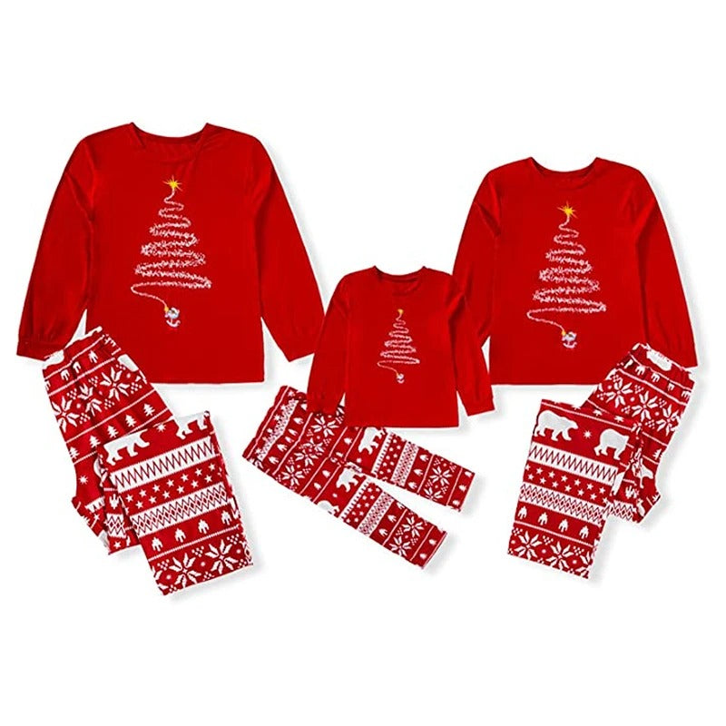 W&W Mode | Stilvolle Winter Familien Weihnachts-Pyjama Set für Unisex