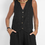 WW | Knopfwesten- und Weitbein-Hosen-Set