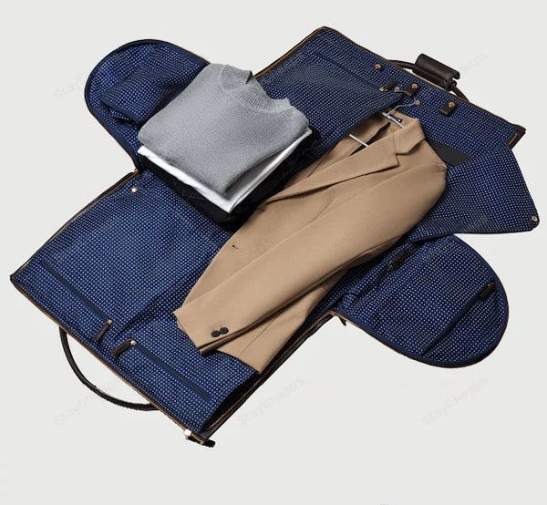 WW | Großer Herren Weinlese Stil Leder Duffle Kleidertasche