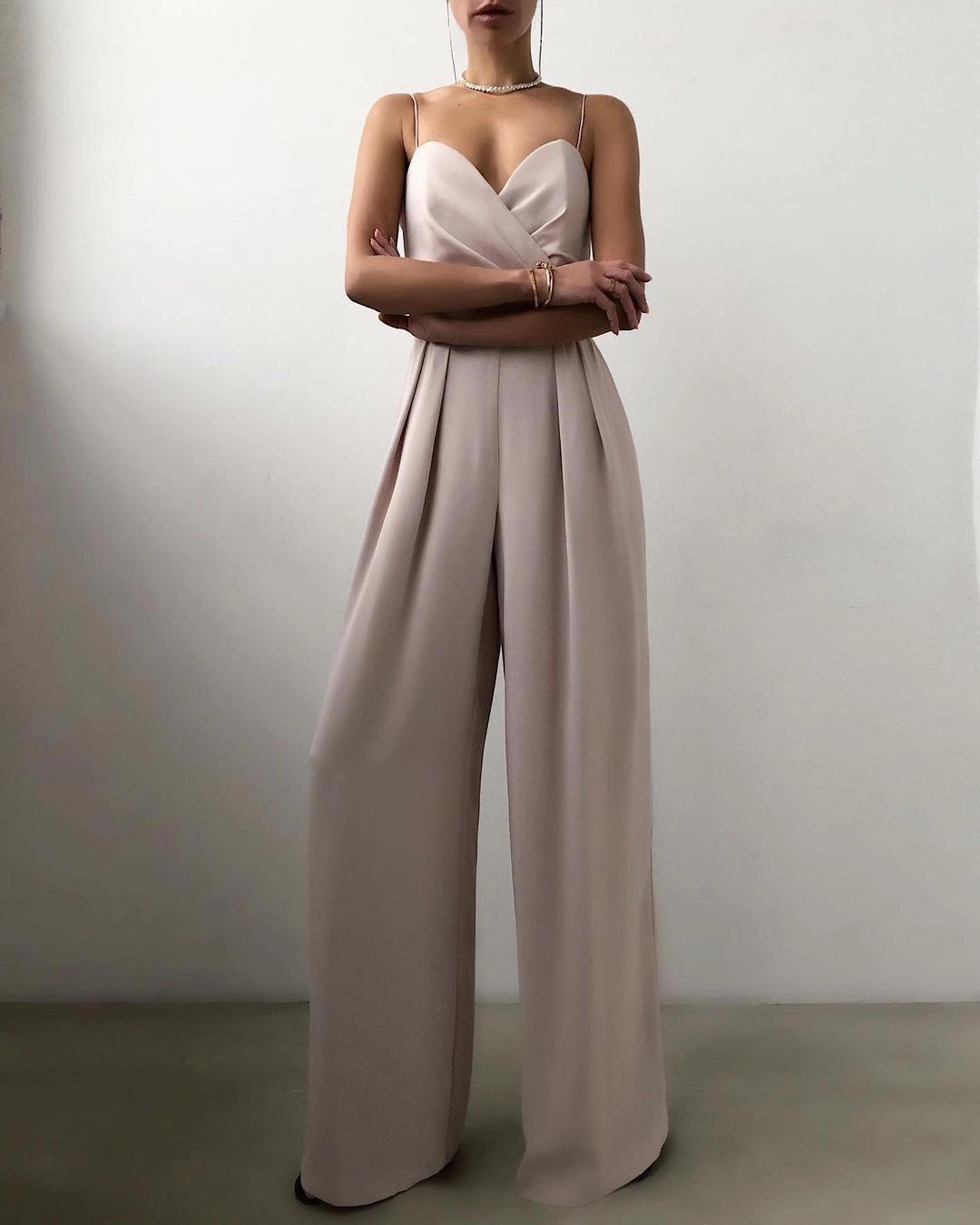 WW | Frauen Ärmelloser Jumpsuit mit Hoher Taille