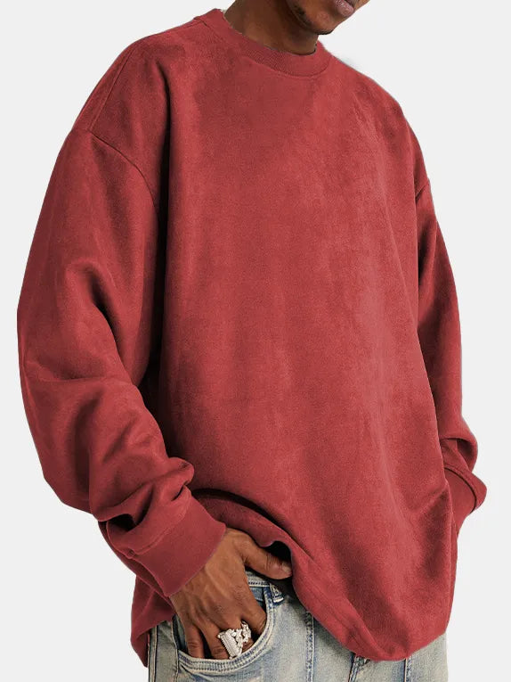WW | Suede Pullover Mit Langen Ärmeln