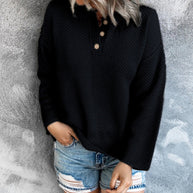 WW Solid Color Übergrößen V-Ausschnitt Pullover