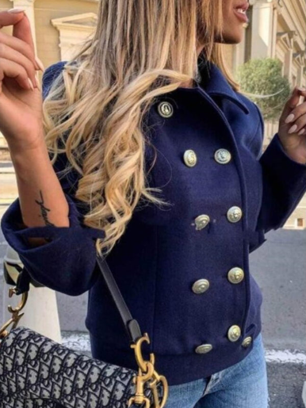 WW - Kurze Designer-Jacke mit goldenen Knöpfen