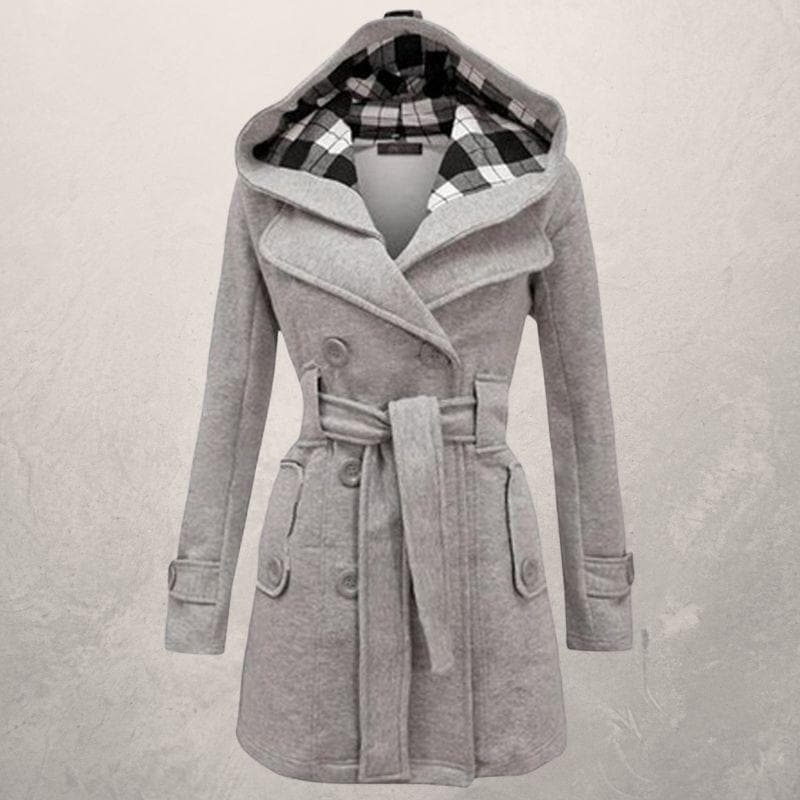 W&W Mode | Warmer Und Trendiger Wintermantel Mit Gürtel Und Kapuze Aus Baumwolle