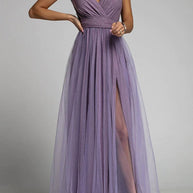 WW | It'S My Day Light Tulle Schlitz Maxi Kleid