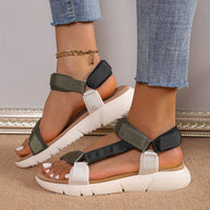 WW | Damen Sandalen: Farbblock, Rutschfest, Elegant, Leicht, Outdoor, Sommer