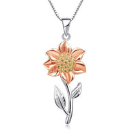 WW | Goldene Halskette Aus Sterlingsilber Mit Sonnenblume