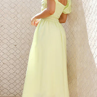 WW | Rosiedress Puffärmel Twist-Front Cut-Out Schwung Maxi-Kleid