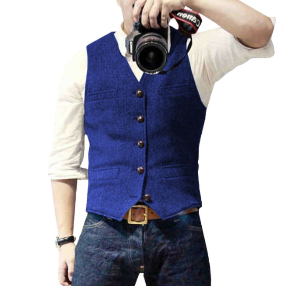W&W Mode | Stilvolle Herren Weste Im Denim Look
