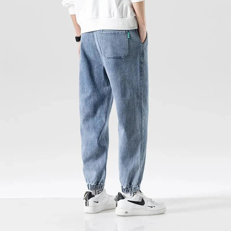 WW | Modische Plus-Size-Herren-Jeans mit Knöchelbindung