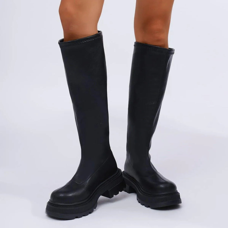 WW | Long ladies lace-up boots casual