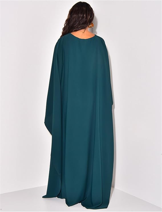 Elegantes Maxikleid mit Rundhalsausschnitt & weiten Ärmeln – Damen Abendkleid mit hoher Taille, langes Kleid für festliche Anlässe