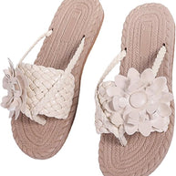 Flipflops | Damen-Sandalen mit offener Zehenspitze und eleganten geflochtenen Riemen