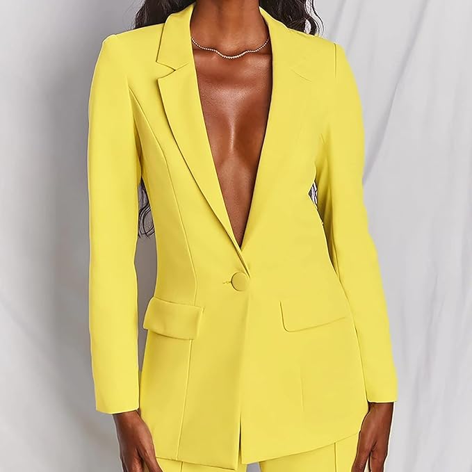 WW Damenanzug – Stilvoller Zweiteiler mit Blazer & langer Hose, Eleganter Hosenanzug für Business, Abend & Events